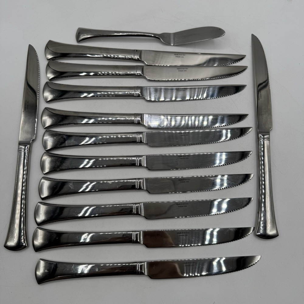 Reed & Barton TYLER Stainless R&B EveryDay Glossy Silverware 12 Steak Knives Set
